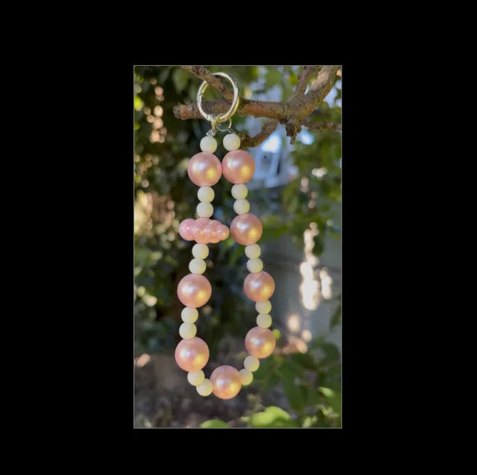 Fairy floss keychain — handmade keychain by Beadiverse